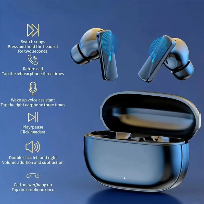 Auriculares inalámbricos verdaderos con cancelación de ruido, auriculares Bluetooth 5,3, auriculares de música HD, intrauditivos manos libres con micrófono