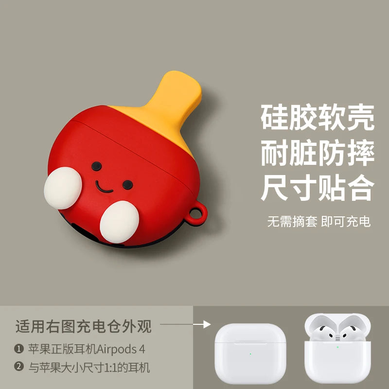 Bonita funda para auriculares con diseño de Panda tumbado para AirPods 4 (2024) Airpod Pro 1 2 3 auriculares Bluetooth caja de carga funda protectora para auriculares