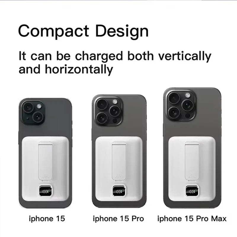 Banco de energía transparente inalámbrico magnético portátil de 10000mAh compatible con fuente de alimentación móvil de carga PD20W 15W para iPhone