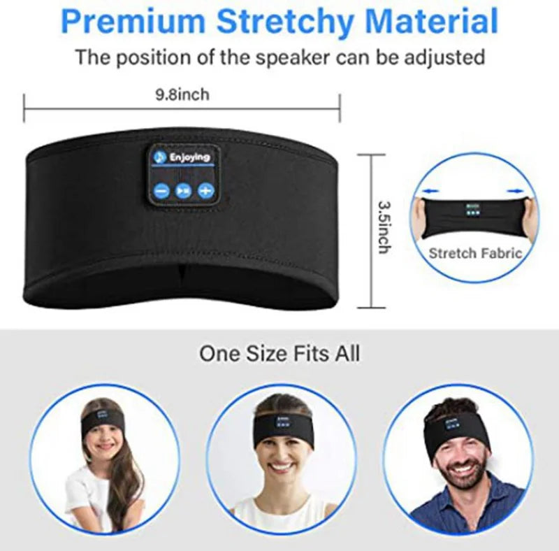 Auriculares Bluetooth Fone, diadema deportiva para dormir, auriculares inalámbricos elásticos, máscara para ojos de música, auriculares inalámbricos con Bluetooth, diadema
