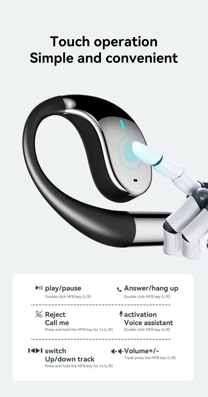EARDECO Business Auriculares Bluetooth Auriculares inalámbricos Auriculares estéreo de graves Auriculares deportivos con micrófono Audifonos