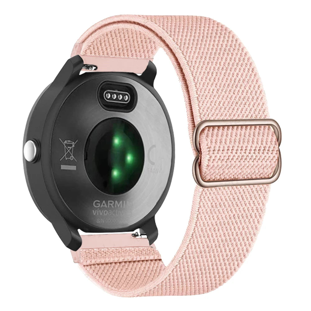 Correa de reloj inteligente para Garmin Forerunner 255 255S 645 245 Venu 2 Plus SQ Vivoactive 4 3 pulsera de nailon elástico Solo Loop
