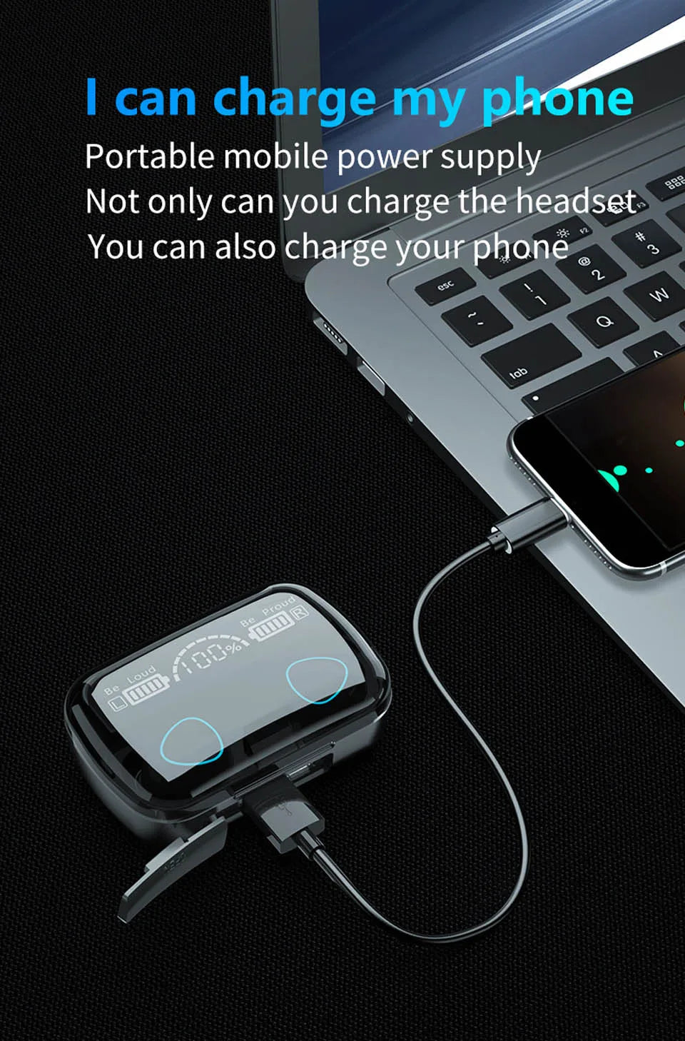 Auriculares TWS Auriculares inalámbricos Bluetooth deportivos con micrófono Fone De Ouvido Auriculares intrauditivos Gamer Auriculares Power Bank