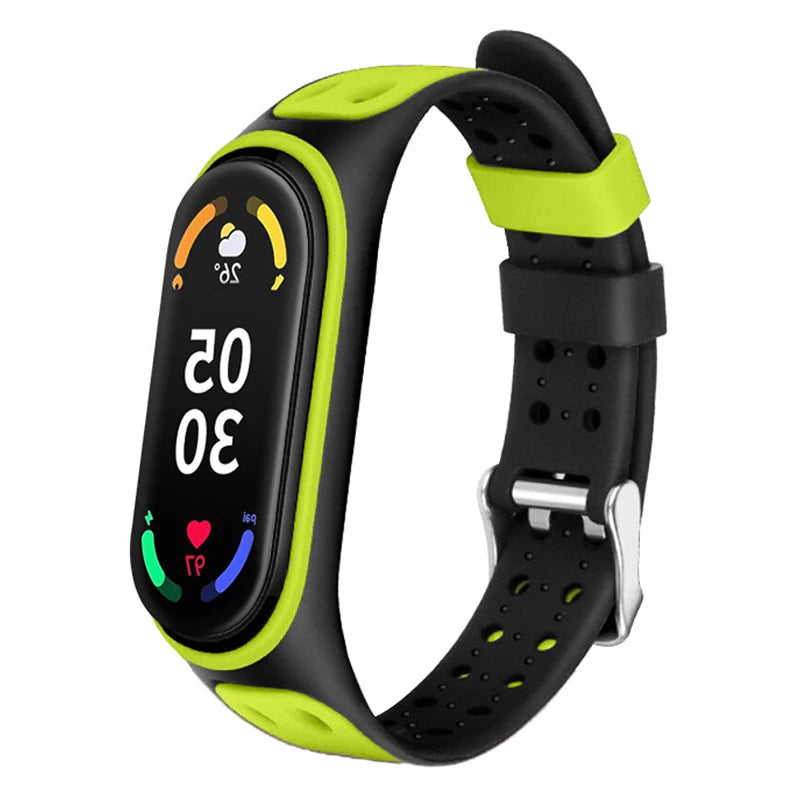 Correa deportiva para Mi Band 7 6 5, pulsera de silicona, repuesto de pulsera de reloj inteligente para Xiaomi Mi Band 3 4 5 6