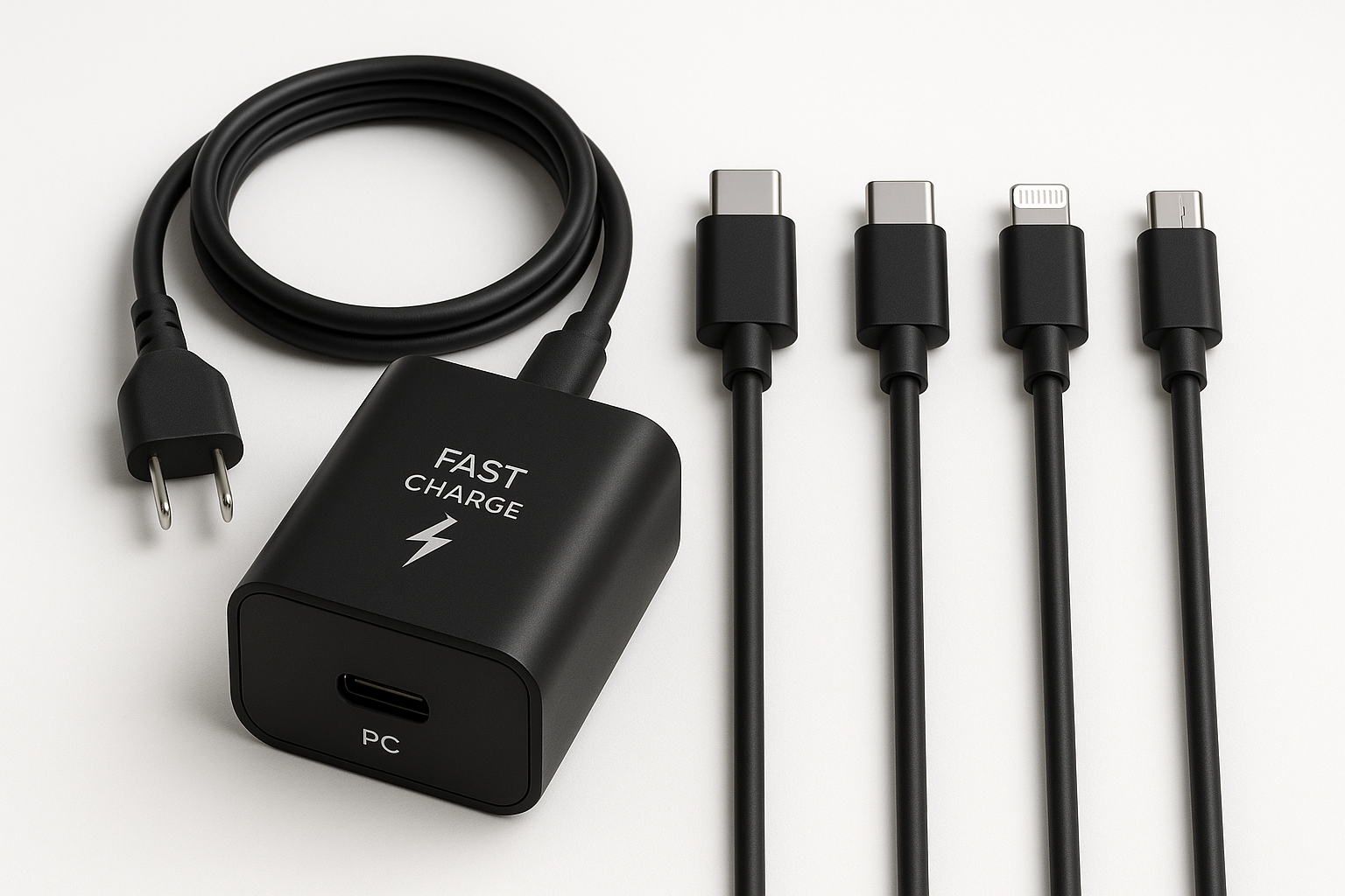 Cargador Universal Rápido USB-C con Cable Múltiple