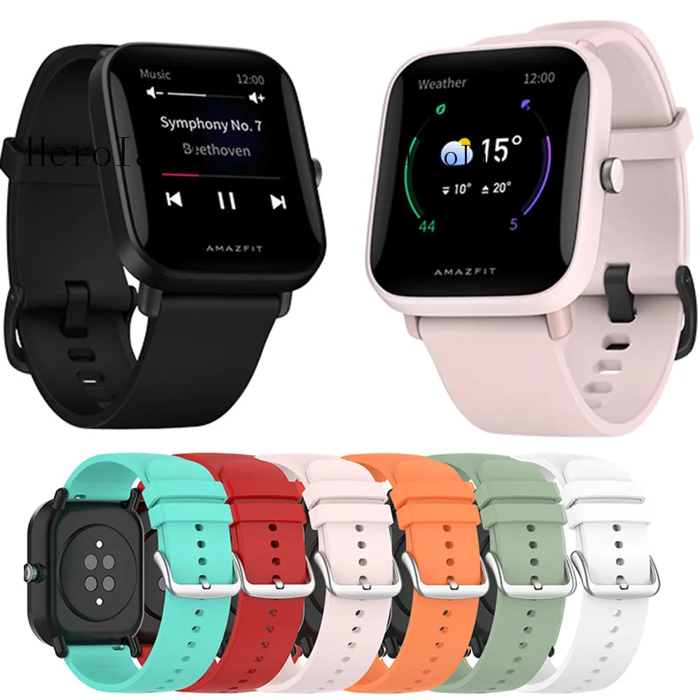 Correa de reloj para Xiaomi Huami Amazfit Bip U/Amazfit Bip S/pop pro, pulsera GTR, pulseras deportivas inteligentes de silicona