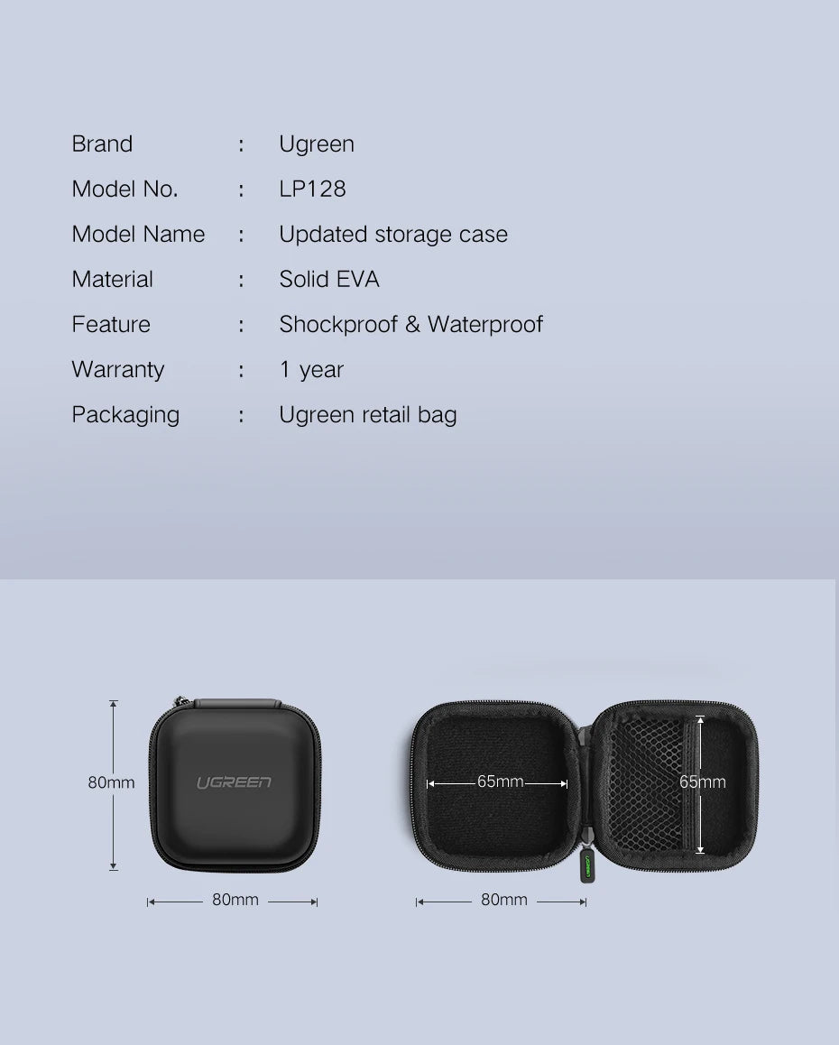 UGREEN-funda dura para auriculares, bolsa para Airpods, almohadillas para los oídos Sennheiser, accesorios para auriculares inalámbricos con Bluetooth