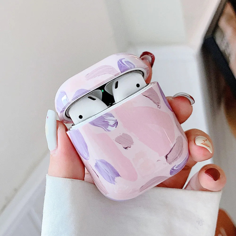 Funda de auriculares para AirPods 2 1 Pro 2 Hard PC Dot Flower Bluetooth caja de carga inalámbrica cubre accesorios para Air Pods 3 funda