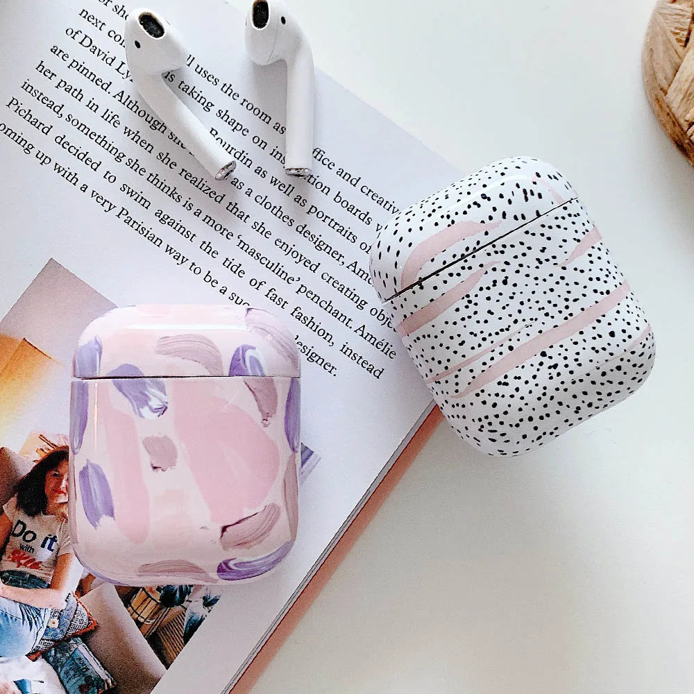 Funda de auriculares para AirPods 2 1 Pro 2 Hard PC Dot Flower Bluetooth caja de carga inalámbrica cubre accesorios para Air Pods 3 funda