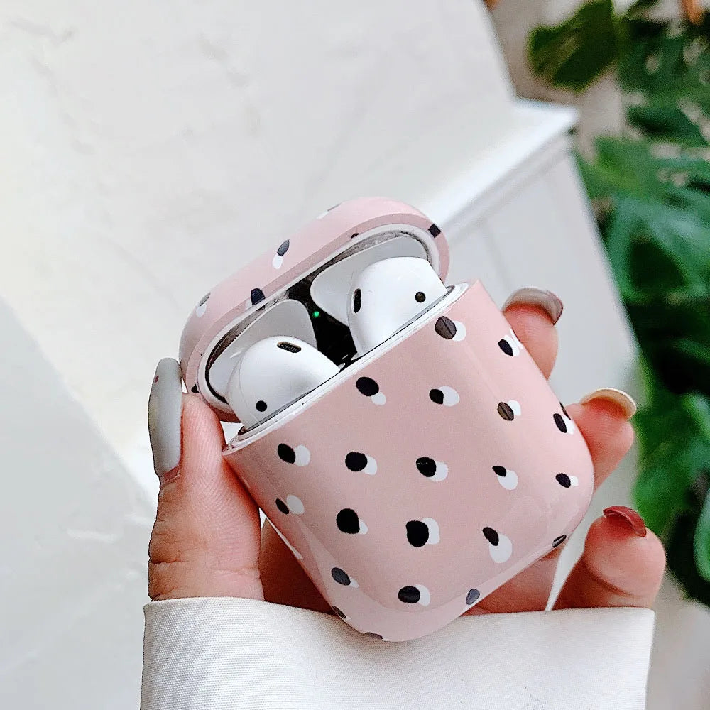 Funda de auriculares para AirPods 2 1 Pro 2 Hard PC Dot Flower Bluetooth caja de carga inalámbrica cubre accesorios para Air Pods 3 funda