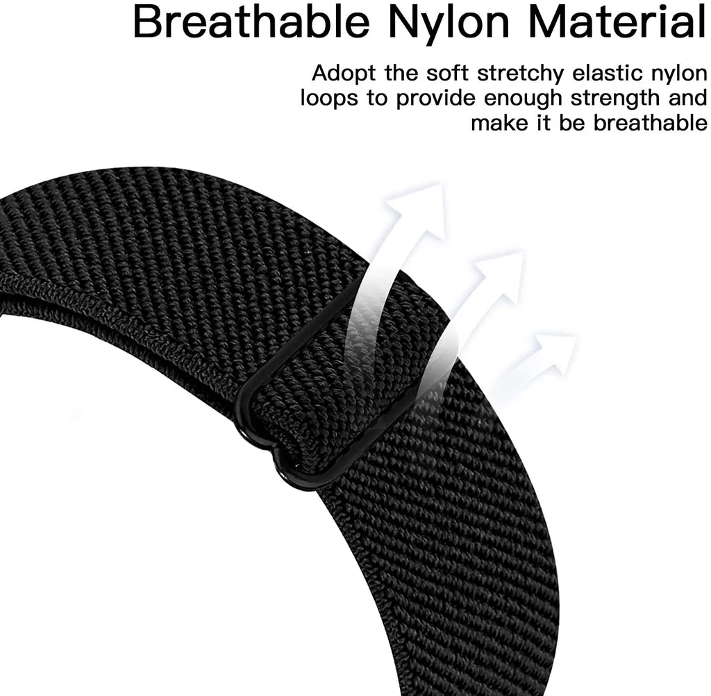 Correa de reloj inteligente para Garmin Forerunner 255 255S 645 245 Venu 2 Plus SQ Vivoactive 4 3 pulsera de nailon elástico Solo Loop