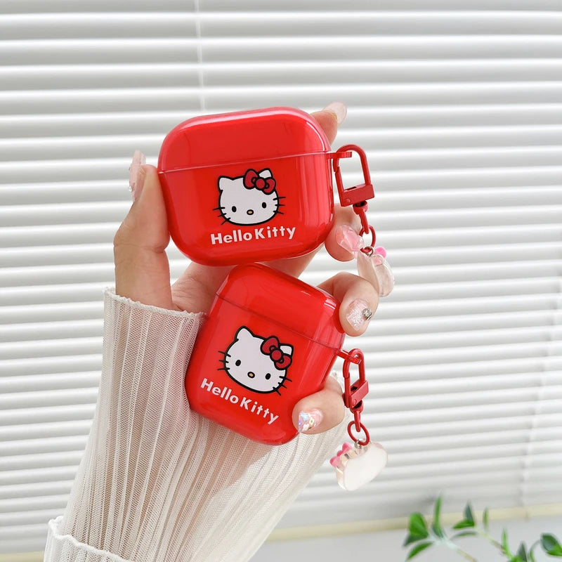 Funda para auriculares Sanrio Hello Kitty con dibujos animados para AirPods 4, 1, 2, 3 Pro 2021, Auriculares inalámbricos con Bluetooth, funda protectora suave de TPU