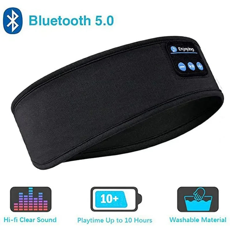 Auriculares Bluetooth Fone, diadema deportiva para dormir, auriculares inalámbricos elásticos, máscara para ojos de música, auriculares inalámbricos con Bluetooth, diadema