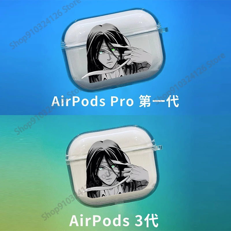 Funda para auriculares Attack on Titan para Airpods 4 2 3 Pro 1 2 funda suave para auriculares Bluetooth sin cables funda para AirPods de dibujos animados de Anime