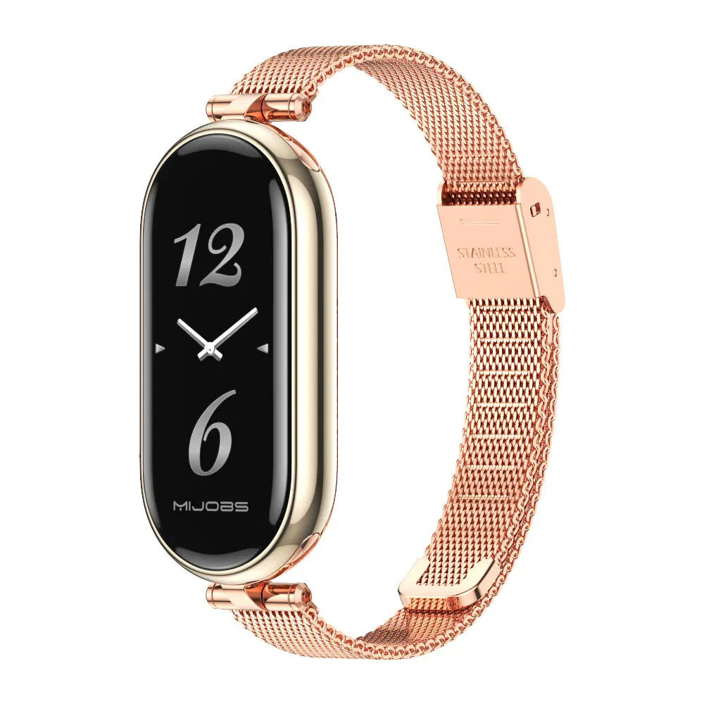 Correa para Xiaomi Mi Band 9 8 10 7 6 5 43 Pulsera inteligente Mujeres Niñas Moda Malla Metálica Correa de reloj Accesorios de repuesto Miband 7 6