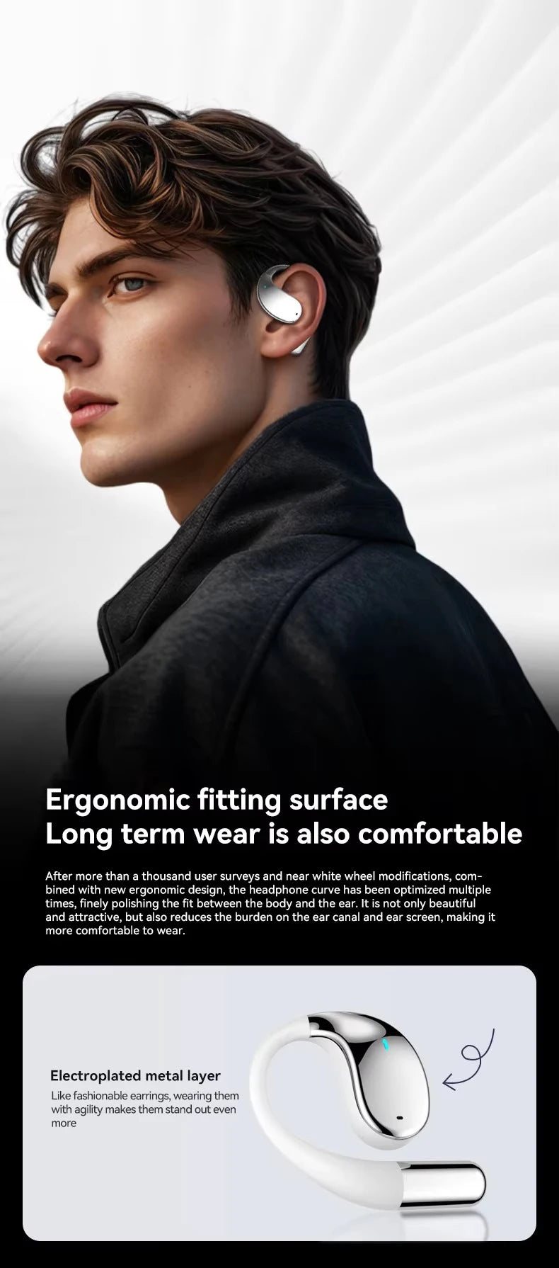 EARDECO Business Auriculares Bluetooth Auriculares inalámbricos Auriculares estéreo de graves Auriculares deportivos con micrófono Audifonos