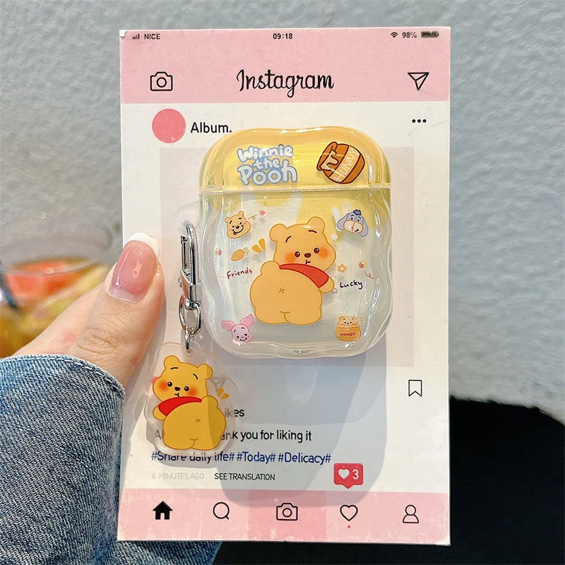 Funda Protectora para AirPods con Diseño de Oso - Incluye Llavero