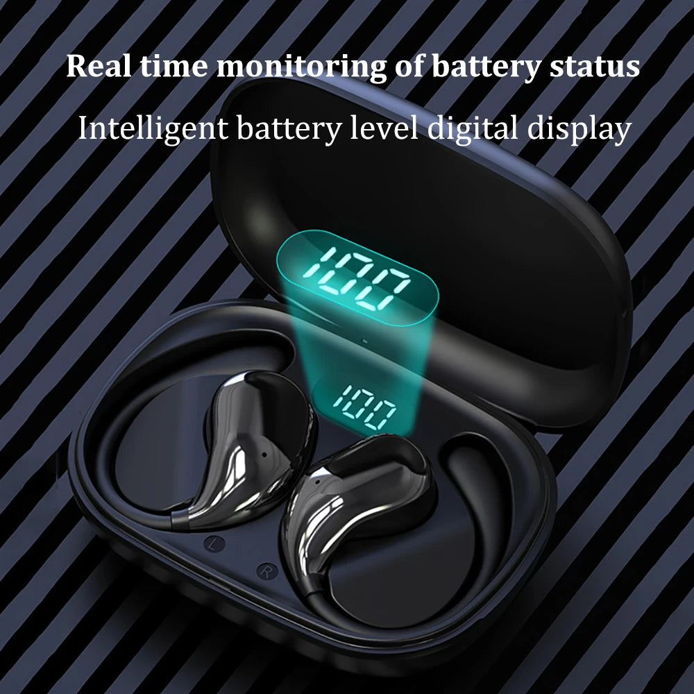 Auriculares Bluetooth 5,4 con gancho para la oreja, inalámbricos TWS, estéreo HiFi, resistentes al agua, pantalla LED, auriculares táctiles de Larga modo de reposo