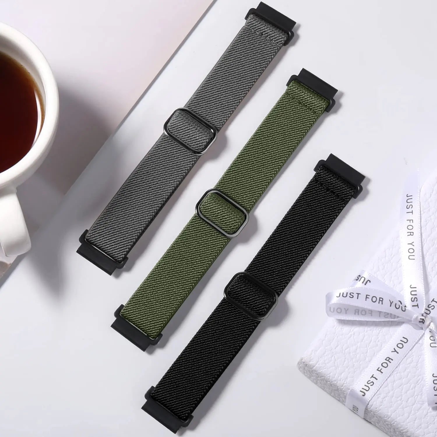 Correa de reloj inteligente para Garmin Forerunner 255 255S 645 245 Venu 2 Plus SQ Vivoactive 4 3 pulsera de nailon elástico Solo Loop