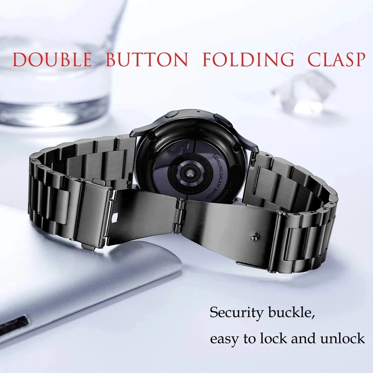 Correa de reloj de acero inoxidable de 18mm, 20mm y 22mm, liberación rápida, repuesto Compatible con Smartwatch, reloj tradicional