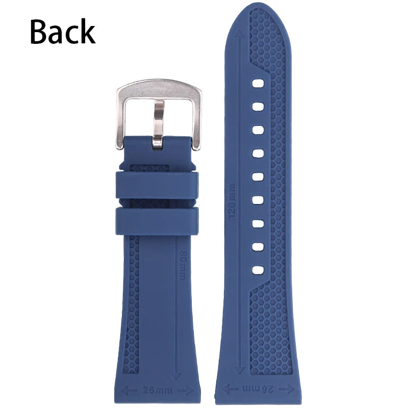 Correa de goma para reloj inteligente para hombre y mujer, banda de silicona suave resistente al agua, accesorios con hebilla, 22mm, 24mm, 26mm, negro, verde, azul