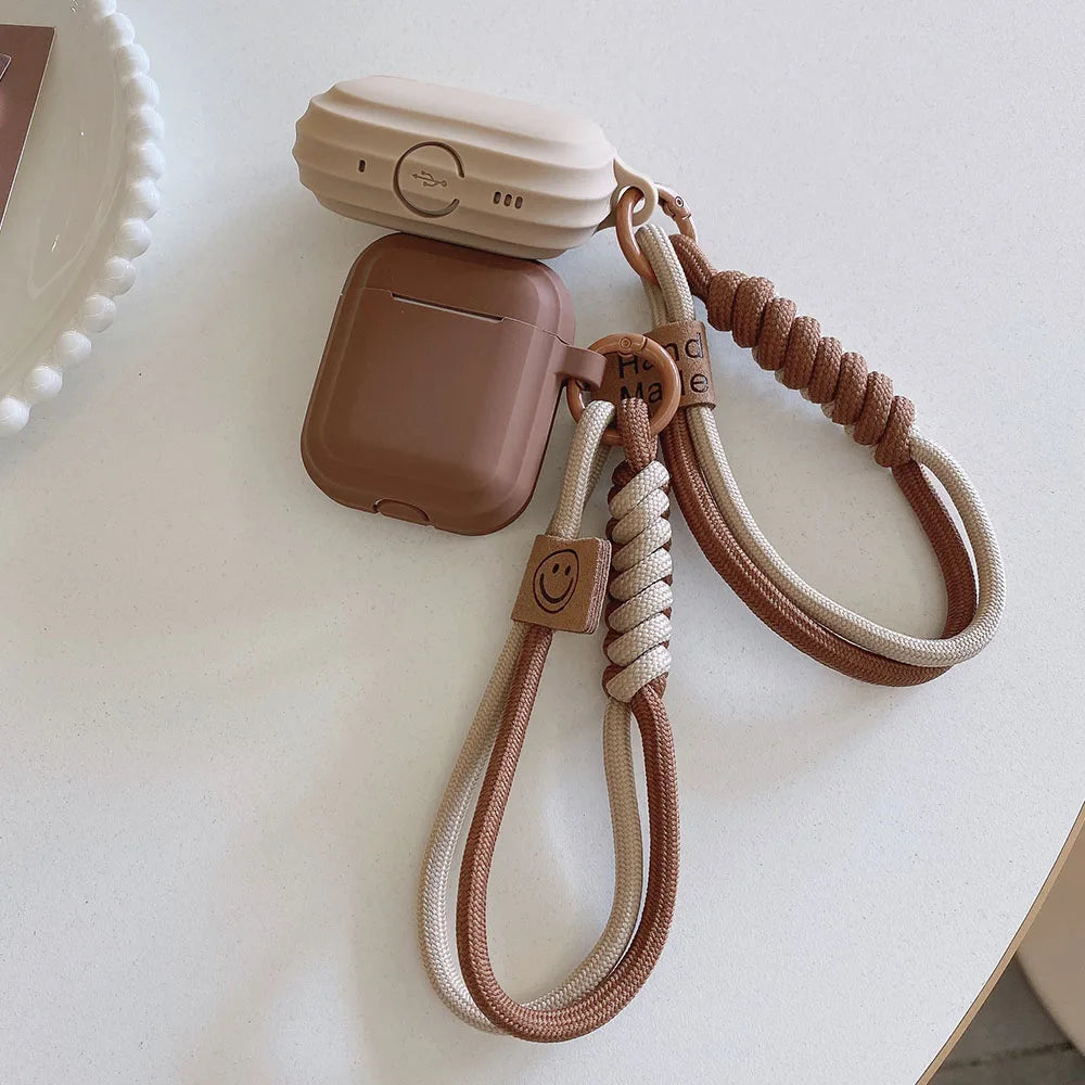 Funda de silicona suave para auriculares, color caramelo, con pulsera, prevención de caídas, pareja para airpods 2, 3 pro 2, caja de carga bluetooth