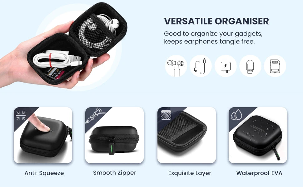 UGREEN-funda dura para auriculares, bolsa para Airpods, almohadillas para los oídos Sennheiser, accesorios para auriculares inalámbricos con Bluetooth