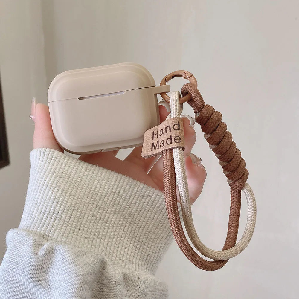 Funda de silicona suave para auriculares, color caramelo, con pulsera, prevención de caídas, pareja para airpods 2, 3 pro 2, caja de carga bluetooth