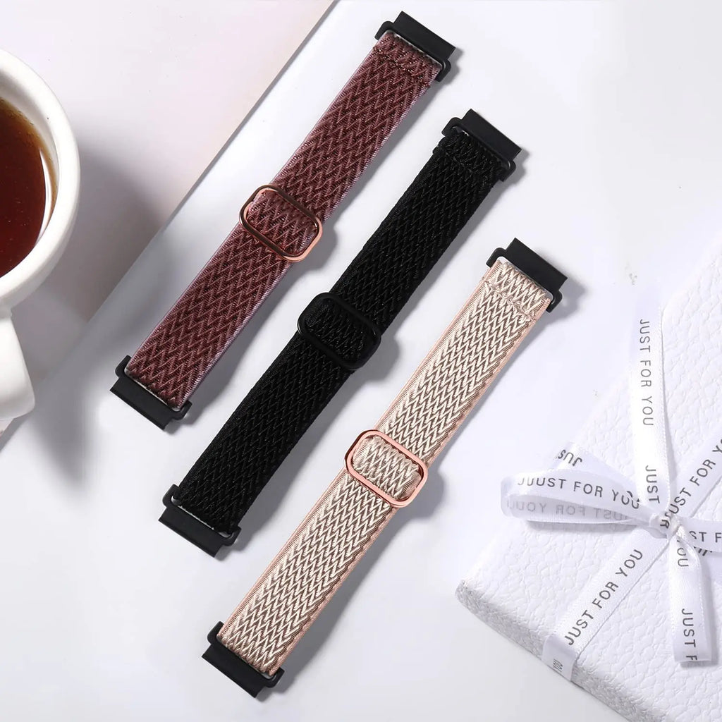 Correa de reloj inteligente para Garmin Forerunner 255 255S 645 245 Venu 2 Plus SQ Vivoactive 4 3 pulsera de nailon elástico Solo Loop