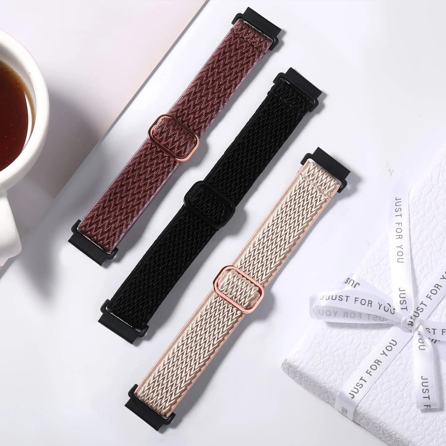 Correa de reloj inteligente para Garmin Forerunner 255 255S 645 245 Venu 2 Plus SQ Vivoactive 4 3 pulsera de nailon elástico Solo Loop