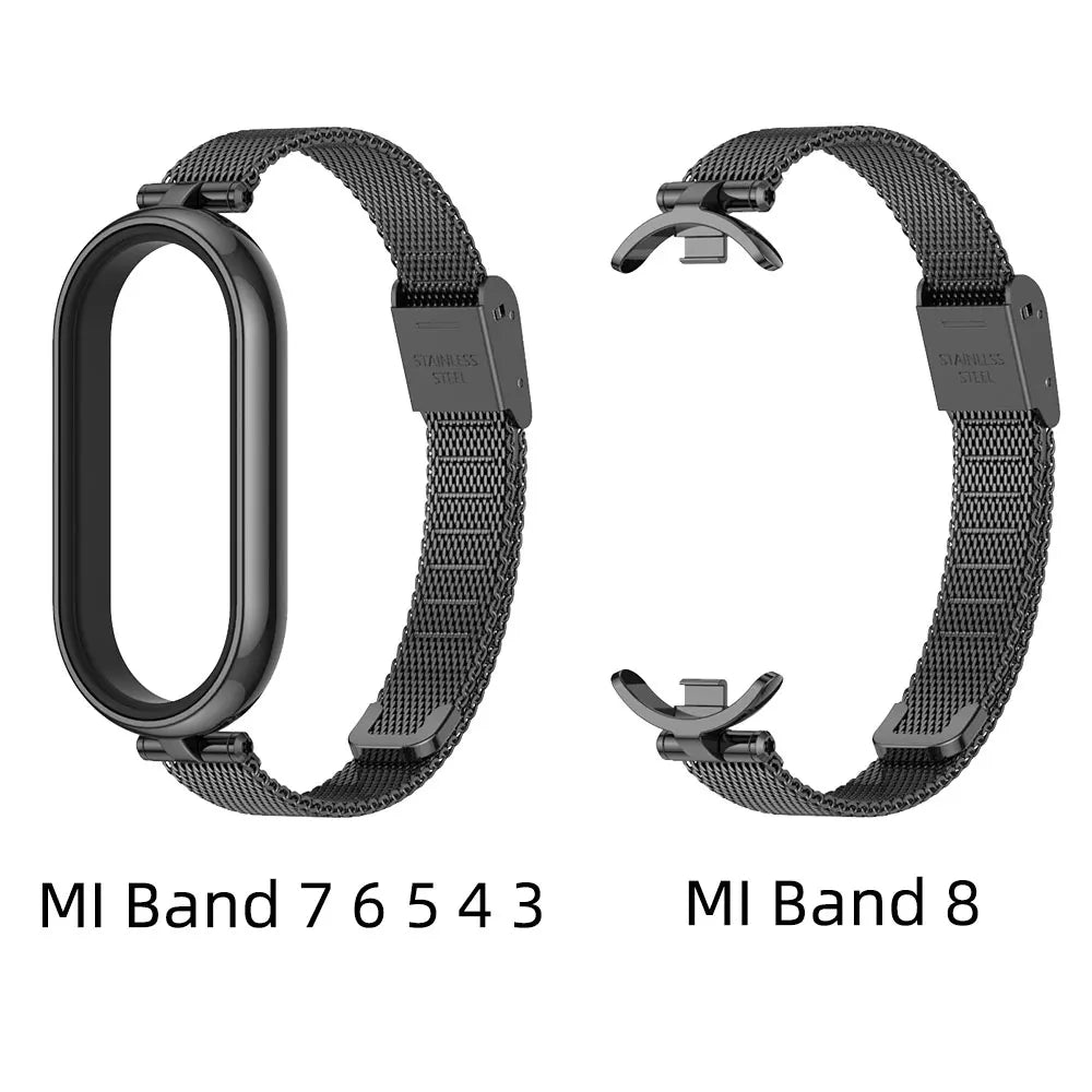 Correa para Xiaomi Mi Band 9 8 10 7 6 5 43 Pulsera inteligente Mujeres Niñas Moda Malla Metálica Correa de reloj Accesorios de repuesto Miband 7 6
