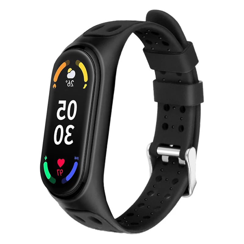 Correa deportiva para Mi Band 7 6 5, pulsera de silicona, repuesto de pulsera de reloj inteligente para Xiaomi Mi Band 3 4 5 6