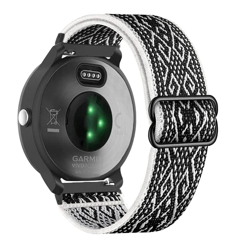 Correa de reloj inteligente para Garmin Forerunner 255 255S 645 245 Venu 2 Plus SQ Vivoactive 4 3 pulsera de nailon elástico Solo Loop