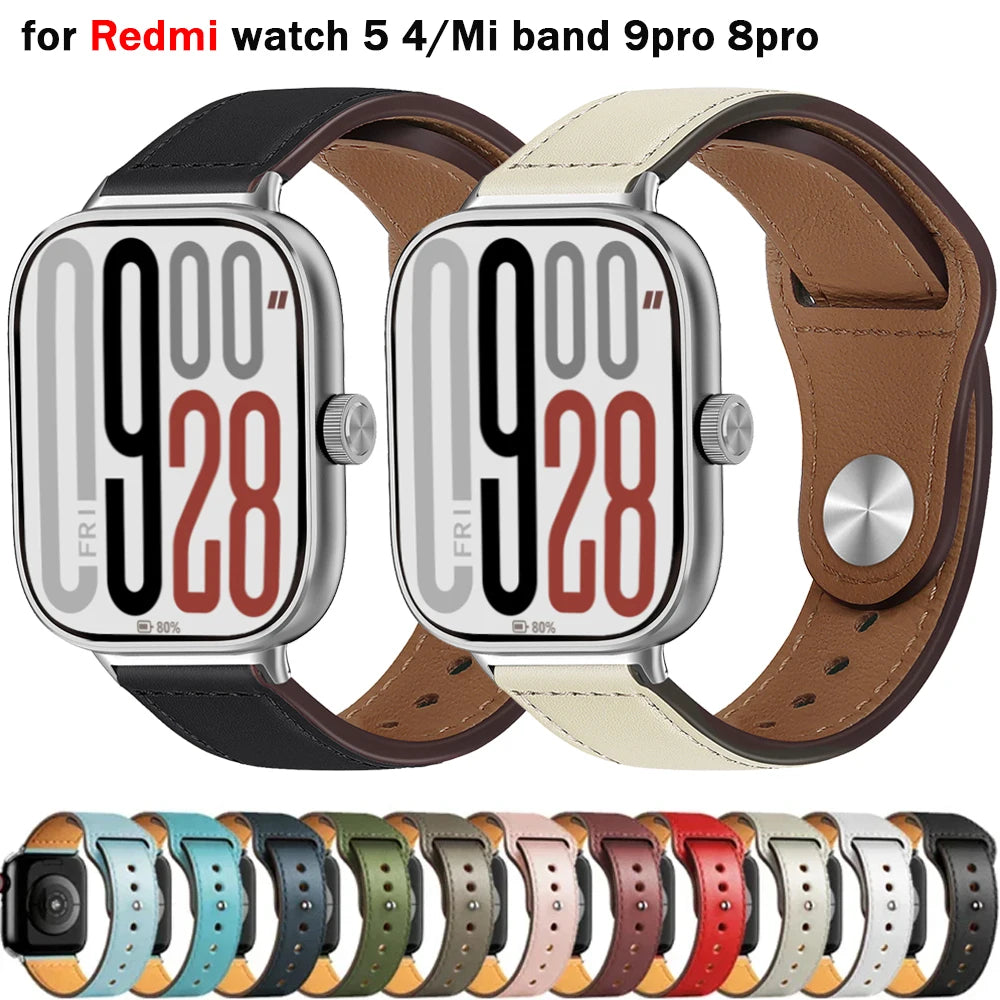 Para Redmi watch 5 correa de cuero para redmi watch 4 correas de reloj inteligente accesorios para Xiaomi Mi band 9pro 8pro