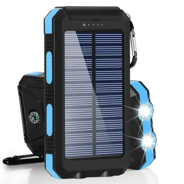 Nuevo Banco de energía Solar de 100000mAh, cargador de batería externo portátil, luz LDE fuerte para todos los teléfonos inteligentes