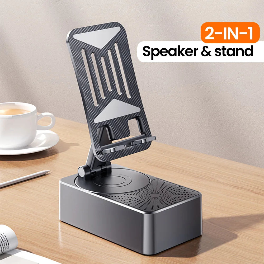 Soporte para teléfono móvil 3 en 1, Altavoz Bluetooth, Banco de energía, soporte para teléfono, soporte Universal plegable para teléfono móvil de escritorio para teléfono inteligente