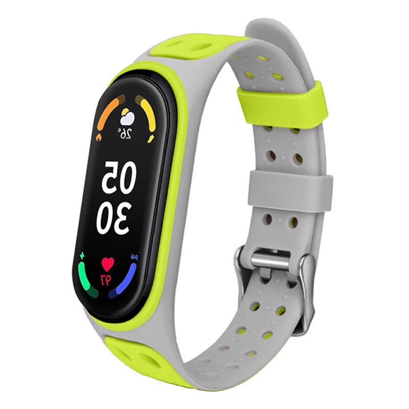 Correa deportiva para Mi Band 7 6 5, pulsera de silicona, repuesto de pulsera de reloj inteligente para Xiaomi Mi Band 3 4 5 6