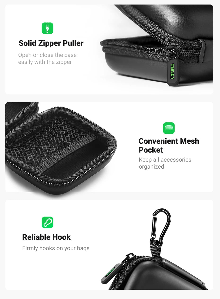 UGREEN-funda dura para auriculares, bolsa para Airpods, almohadillas para los oídos Sennheiser, accesorios para auriculares inalámbricos con Bluetooth
