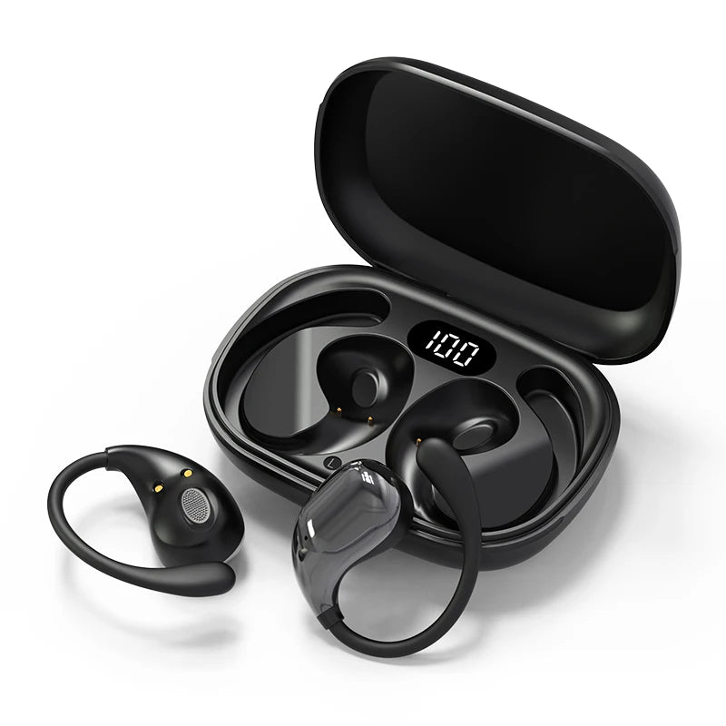 Auriculares Bluetooth 5,4 con gancho para la oreja, inalámbricos TWS, estéreo HiFi, resistentes al agua, pantalla LED, auriculares táctiles de Larga modo de reposo