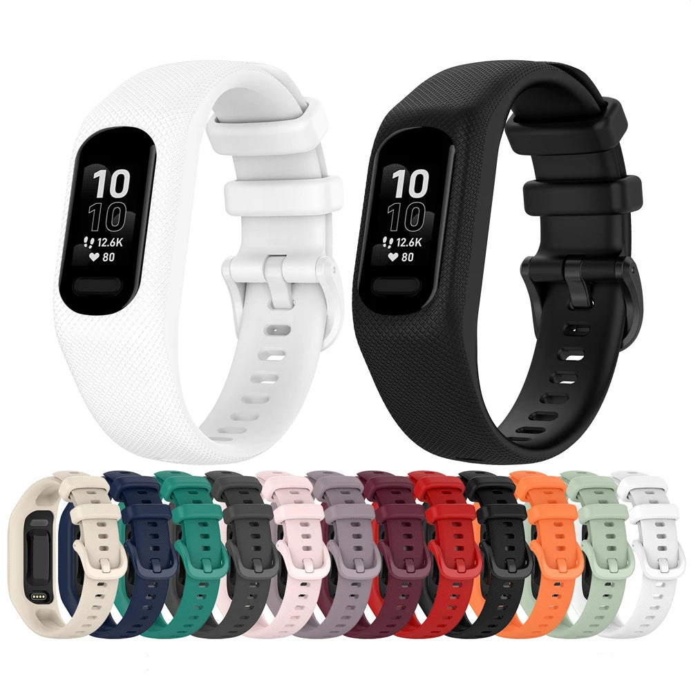 Correa de reloj para Garmin Vivosmart 5, correa con funda, correa de reloj deportivo, marco de bisel de muñeca de silicona suave para Smart5