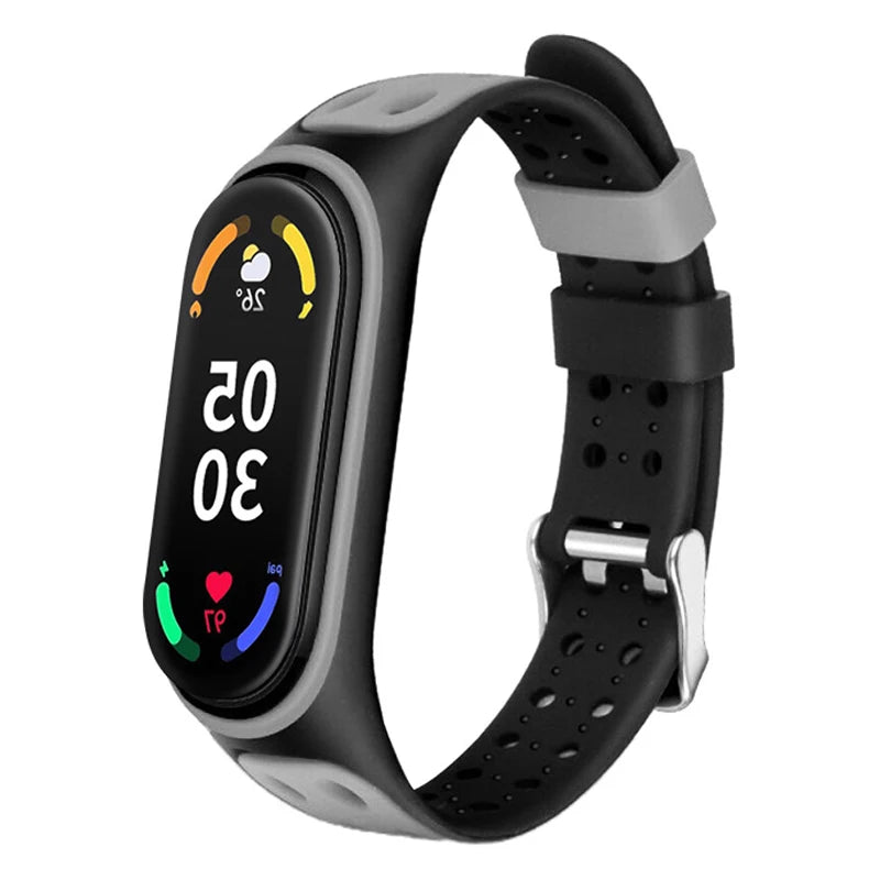 Correa deportiva para Mi Band 7 6 5, pulsera de silicona, repuesto de pulsera de reloj inteligente para Xiaomi Mi Band 3 4 5 6