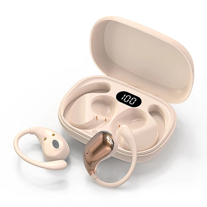 Auriculares Bluetooth 5,4 con gancho para la oreja, inalámbricos TWS, estéreo HiFi, resistentes al agua, pantalla LED, auriculares táctiles de Larga modo de reposo