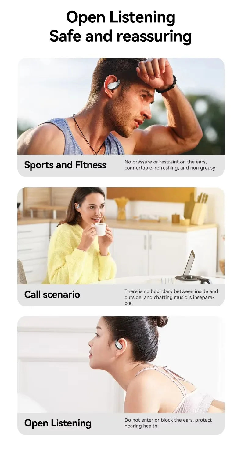 EARDECO Business Auriculares Bluetooth Auriculares inalámbricos Auriculares estéreo de graves Auriculares deportivos con micrófono Audifonos