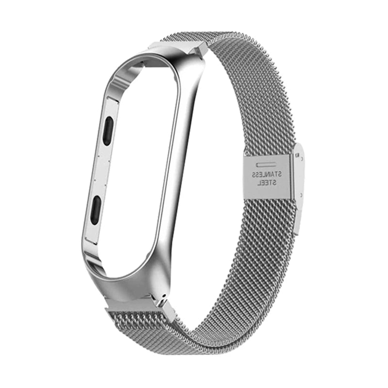 Correa de reloj inteligente para Xiaomi Mi Band 6 5 4 3 correas de reloj doradas y plateadas para Miband 6 5 4 correas deportivas de acero inoxidable