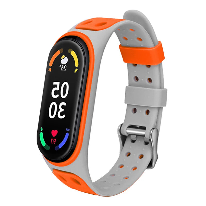 Correa deportiva para Mi Band 7 6 5, pulsera de silicona, repuesto de pulsera de reloj inteligente para Xiaomi Mi Band 3 4 5 6
