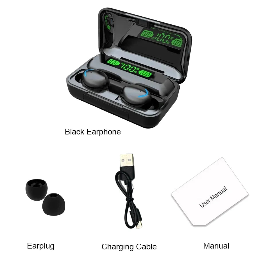 Auriculares inalámbricos F9 con Bluetooth, audífonos Tws impermeables con pantalla Digital, estuche de carga de gran capacidad