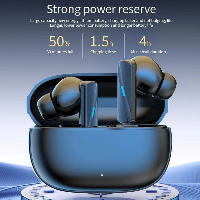 Auriculares inalámbricos verdaderos con cancelación de ruido, auriculares Bluetooth 5,3, auriculares de música HD, intrauditivos manos libres con micrófono
