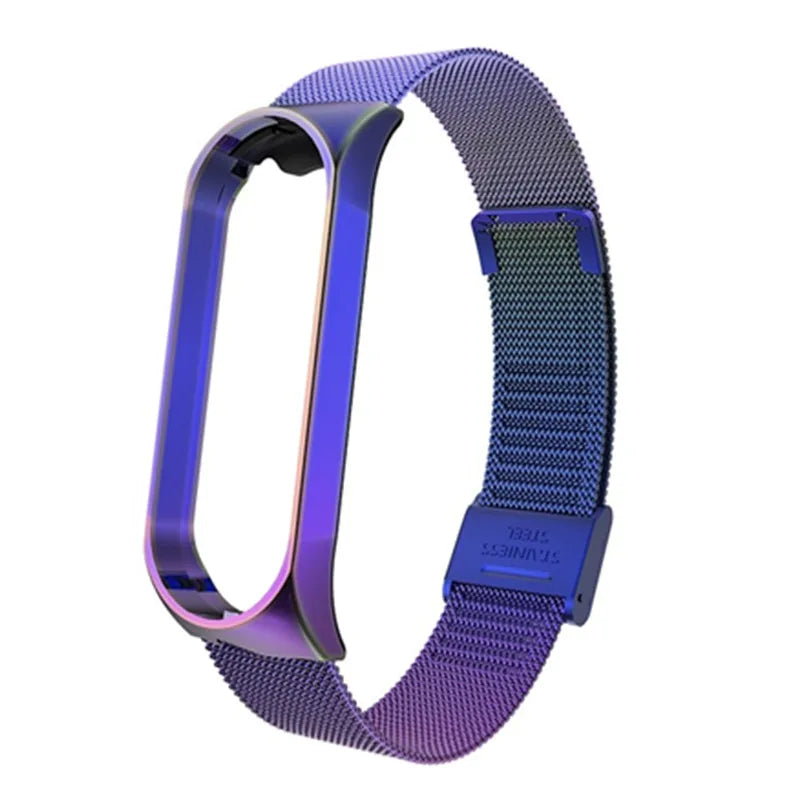 Correa de reloj inteligente para Xiaomi Mi Band 6 5 4 3 correas de reloj doradas y plateadas para Miband 6 5 4 correas deportivas de acero inoxidable