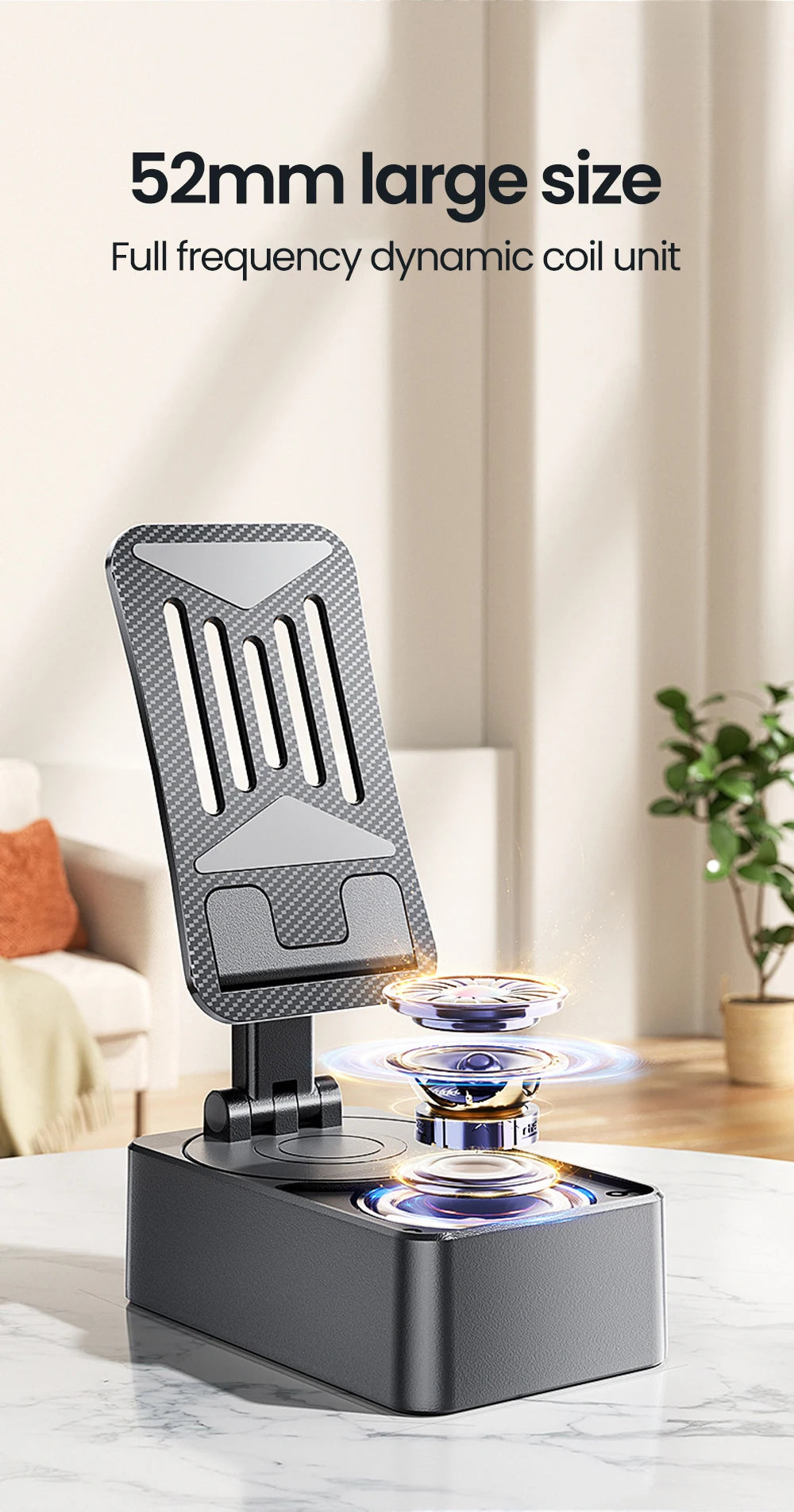 Soporte para teléfono móvil 3 en 1, Altavoz Bluetooth, Banco de energía, soporte para teléfono, soporte Universal plegable para teléfono móvil de escritorio para teléfono inteligente