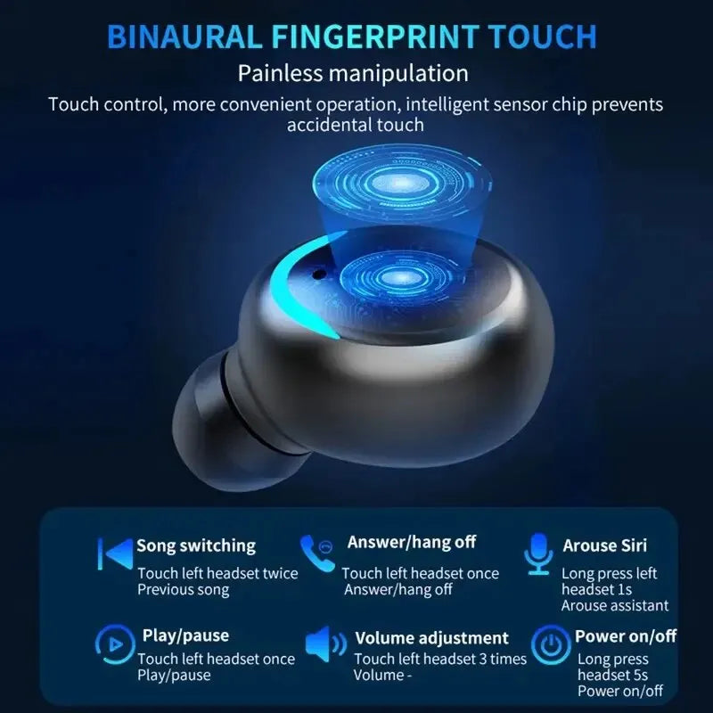 Auriculares inalámbricos F9 con Bluetooth, audífonos Tws impermeables con pantalla Digital, estuche de carga de gran capacidad